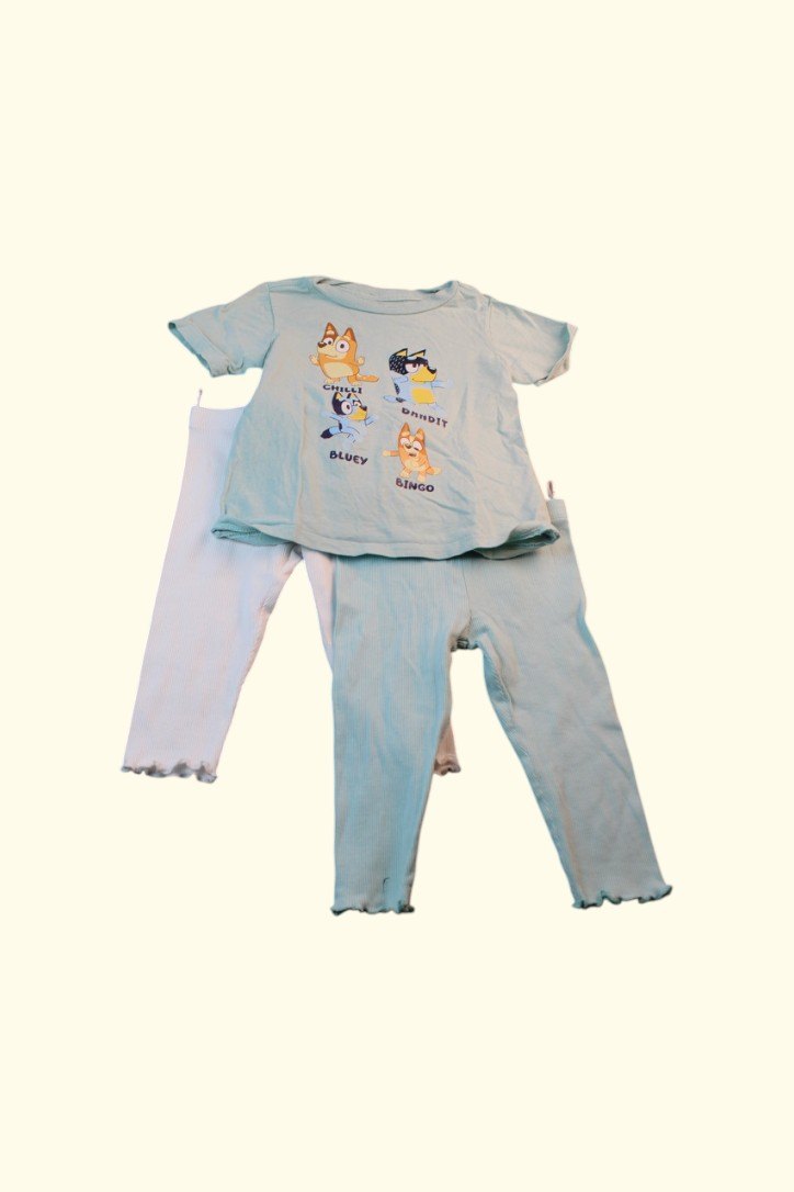3er Kidkiddo Set 92 Hellblau und Weiß