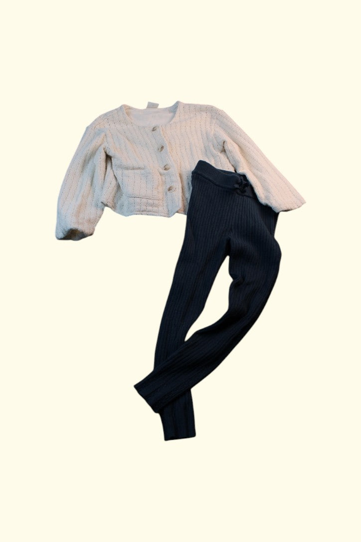 2er Kidkiddo Set 110 Beige/Creme, dunkelblau