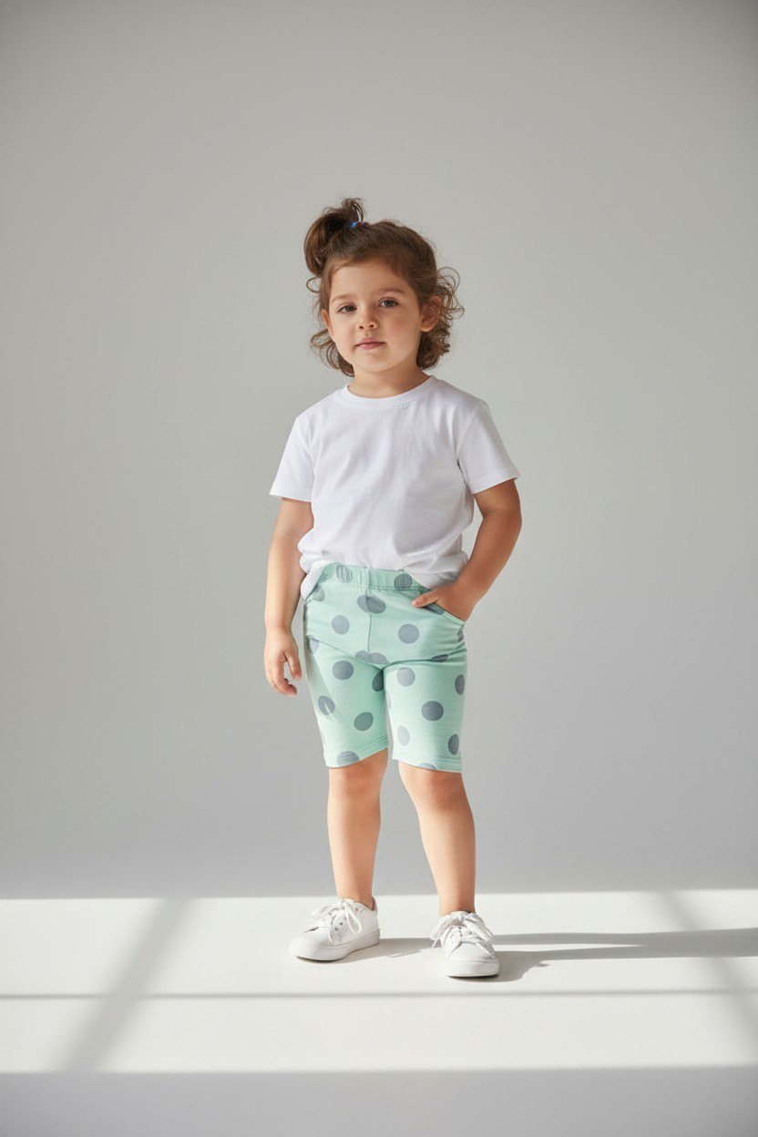 2er Kidkiddo Set 92 Weiß und Mintgrün mit grauen Punkten / Weiß