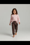 2er Kidkiddo Set 86 Pink und Braun mit Blumenmuster