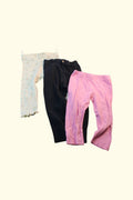 3er Kidkiddo Set Leggins 92 Pink, Schwarz, Weiß