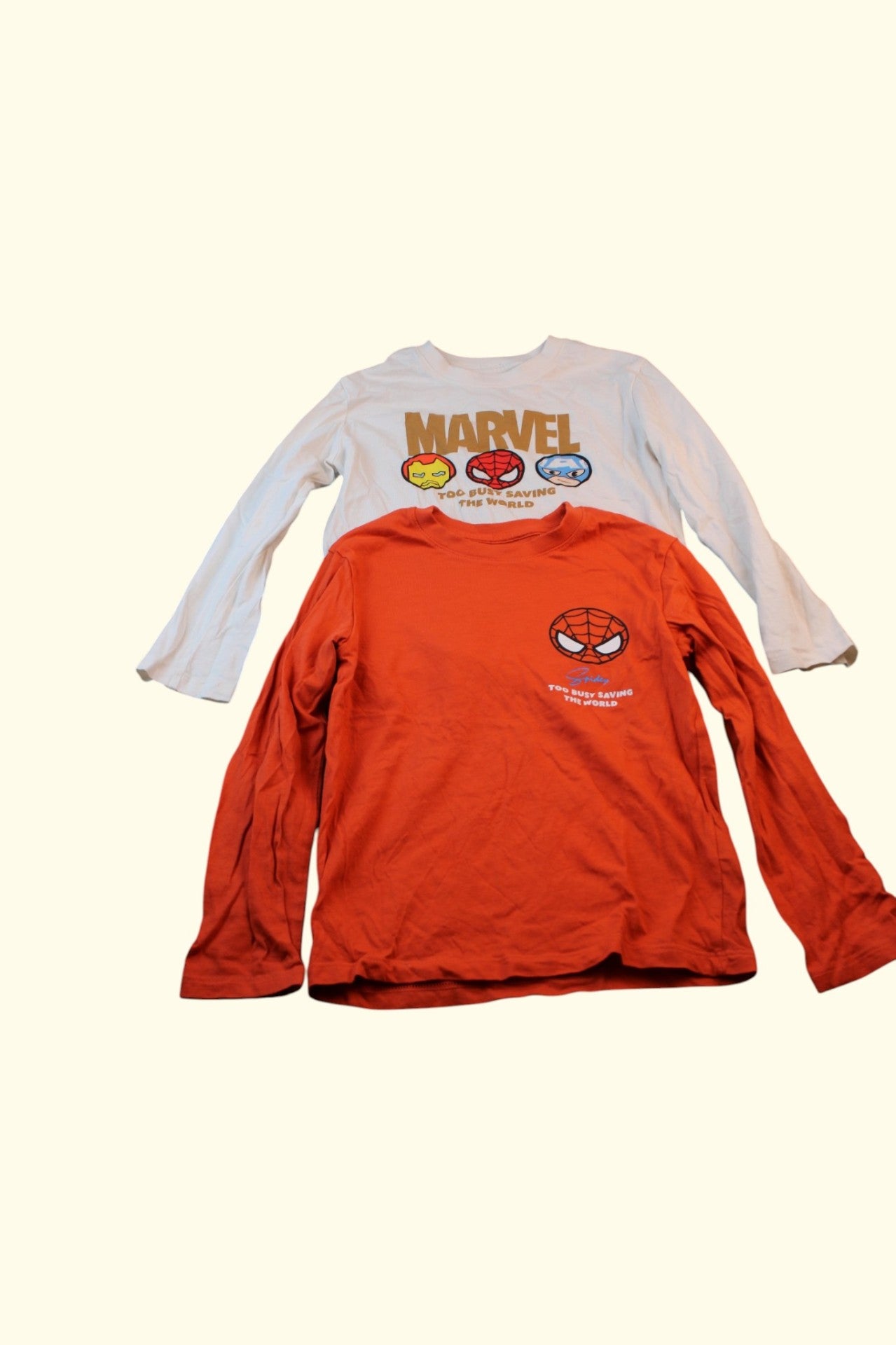 2er Kidkiddo Set Sweatshirt 110 Weiß und Orange