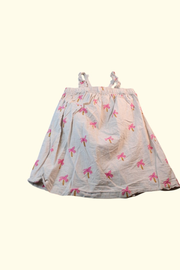 Kategorie 3 Kleid 92 Cremeweiß mit pinken und gelben Prints