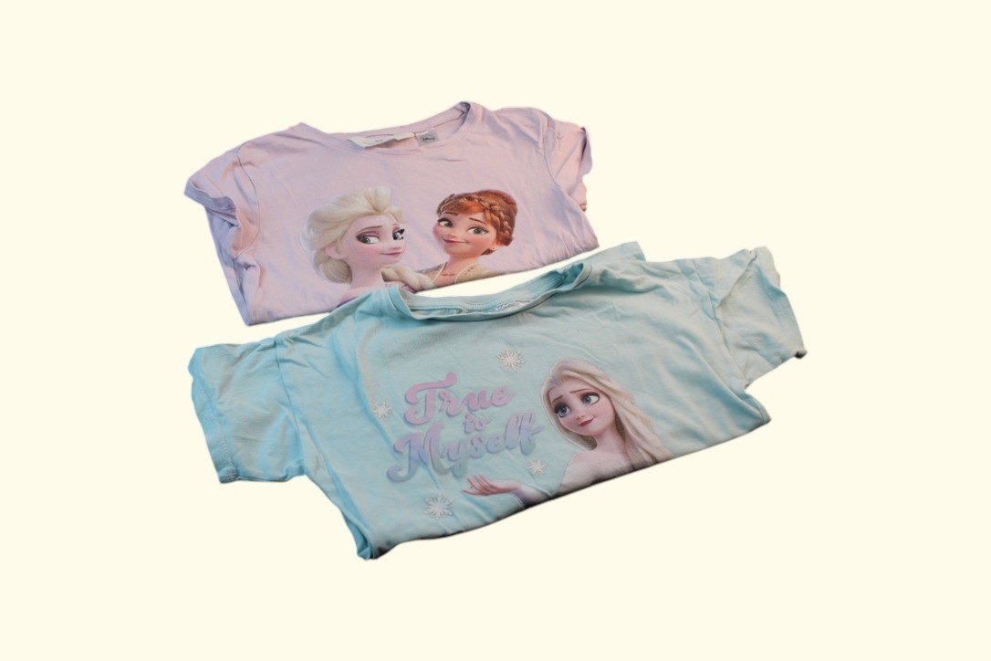 2er Kidkiddo Set T-Shirt 104 Blau, Rosa