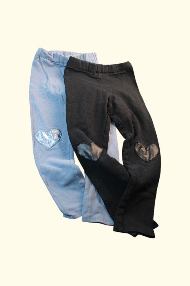 2er Kidkiddo Set Leggins gefüttert 116 Schwarz und Hellblau