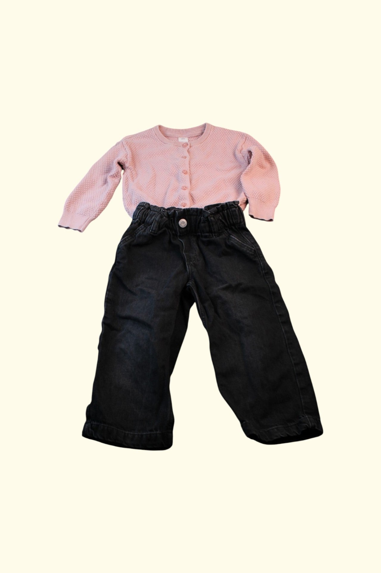 2er Kidkiddo Set 86 Hellrosa und Schwarz