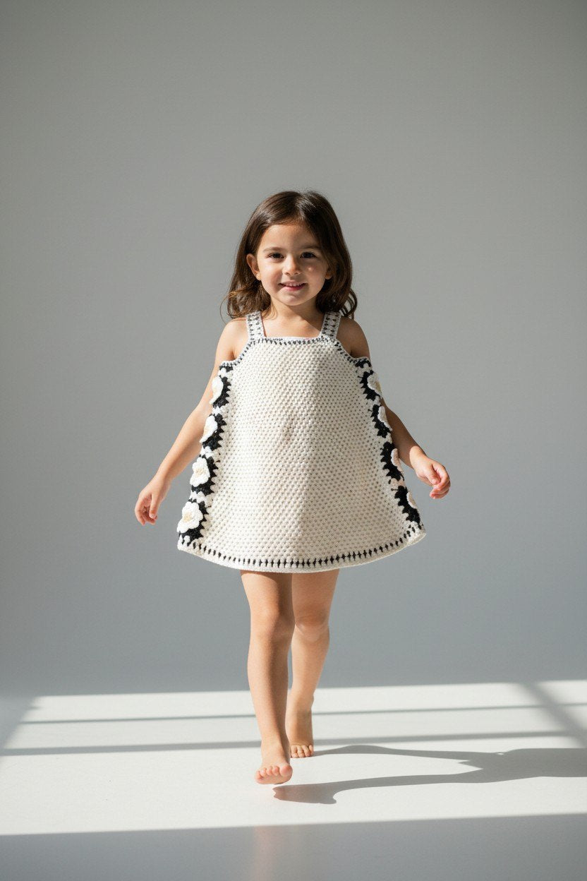  Kleid 86 Beige, Schwarz, Weiß