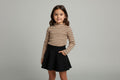 2er Kidkiddo Set 104 Beige mit schwarzen Streifen