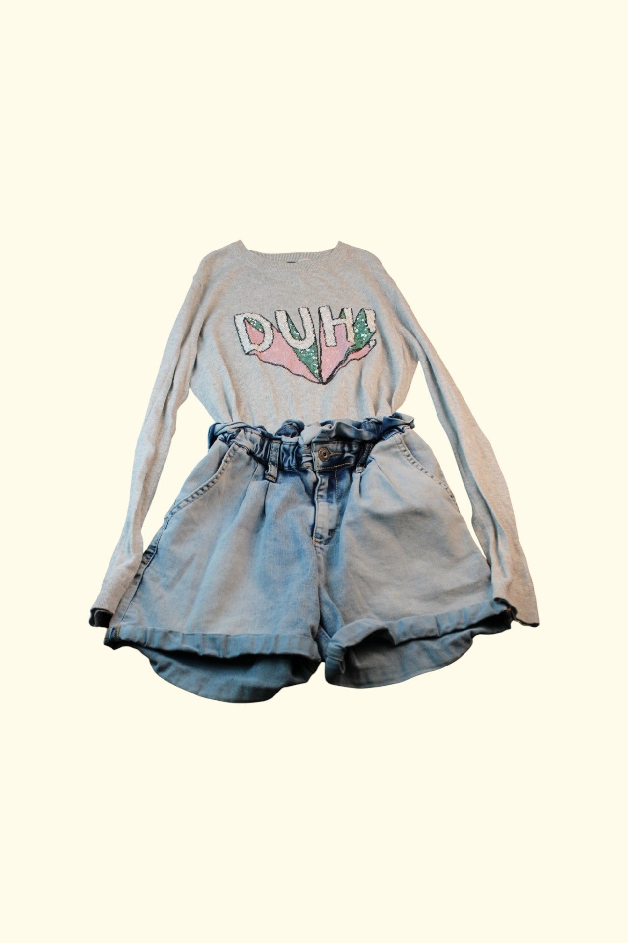 2er Kidkiddo Set 164 Grau und mehrfarbig