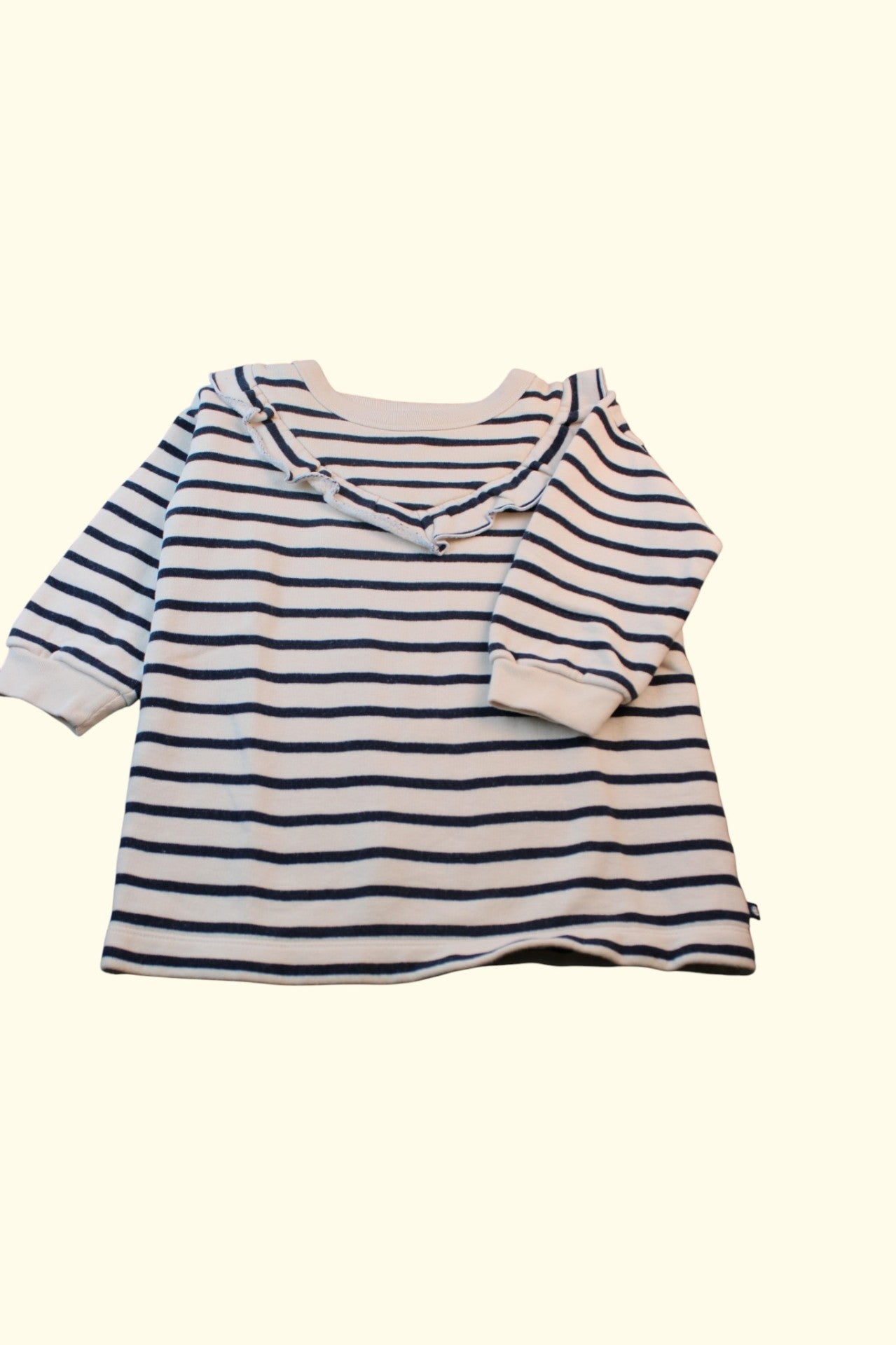 Petit Bateau Pullover 92 Beige mit dunklen Streifen