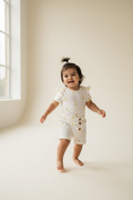2er Kidkiddo Set 56 Weiß mit gelben Zitronenmustern