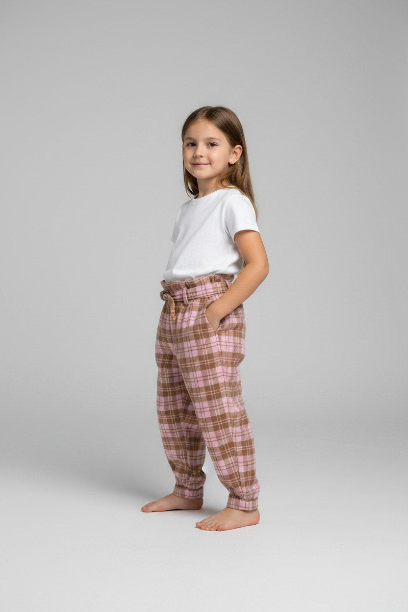 il gufo Hose 98 Pink und Braun