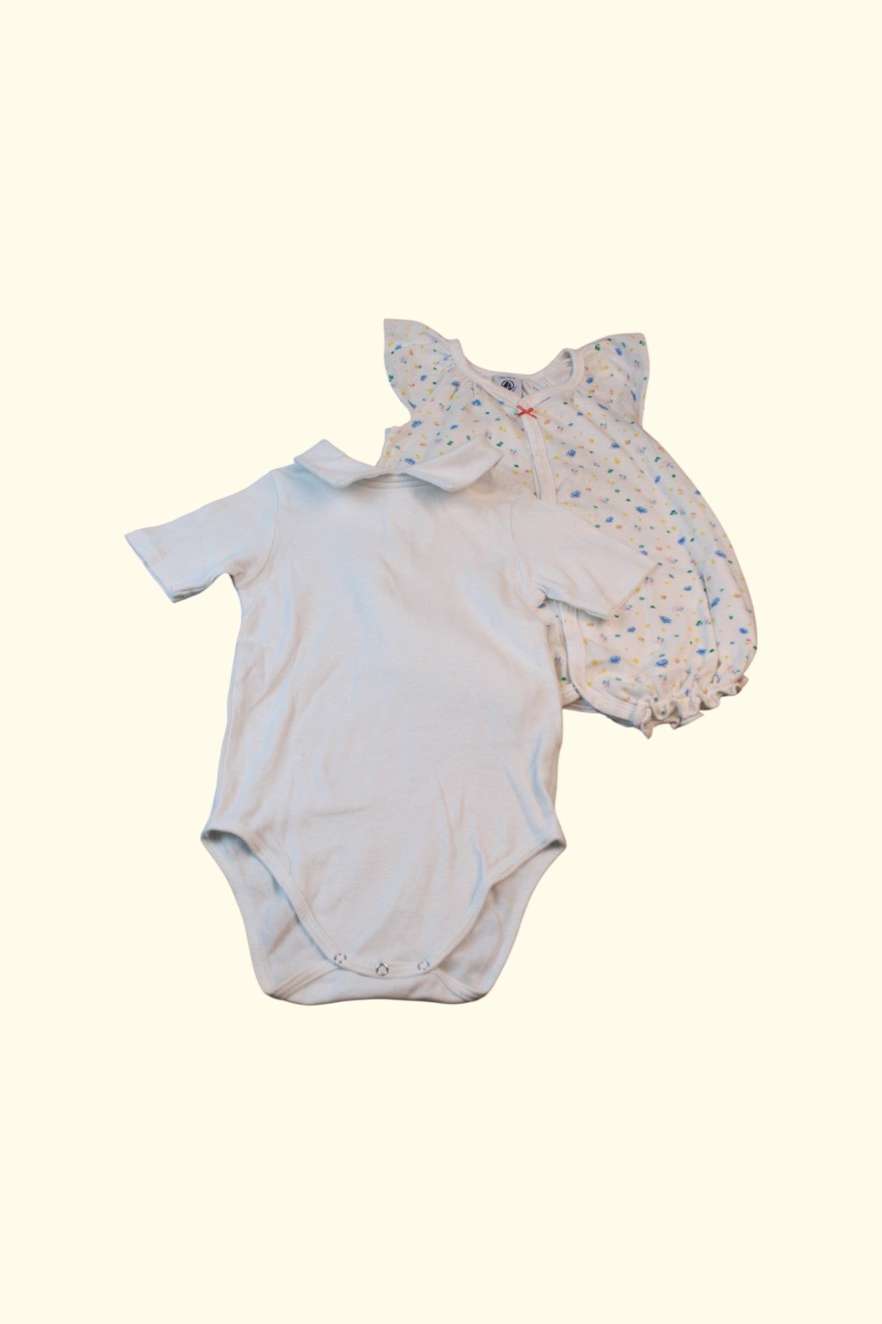 Petit Bateau/Steiff 2er Kidkiddo Set Body 68 Weiß mit Pastellfarben