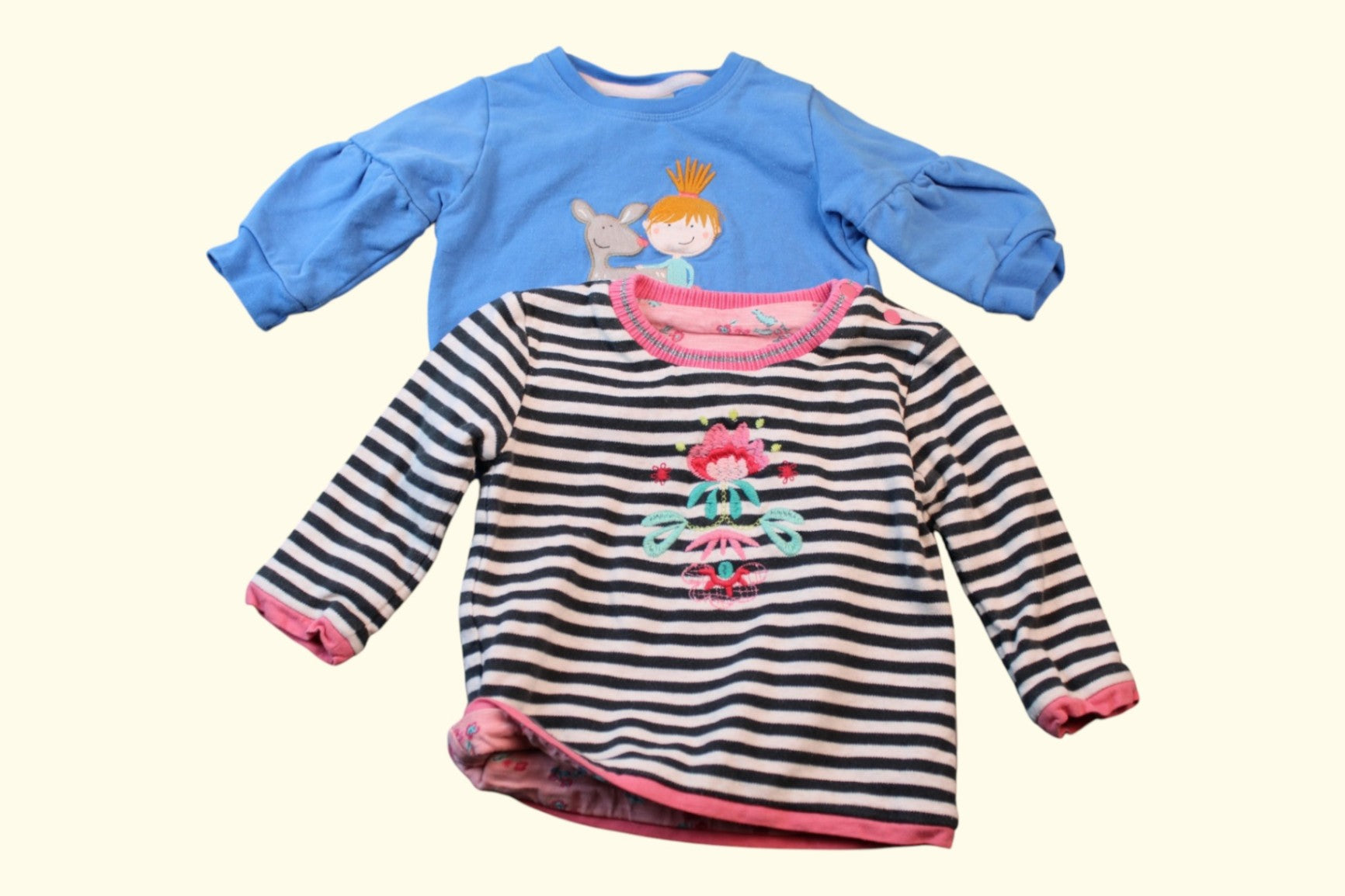Second Chance 2er Kidkiddo Set Pullover 62 Blau und Streifen