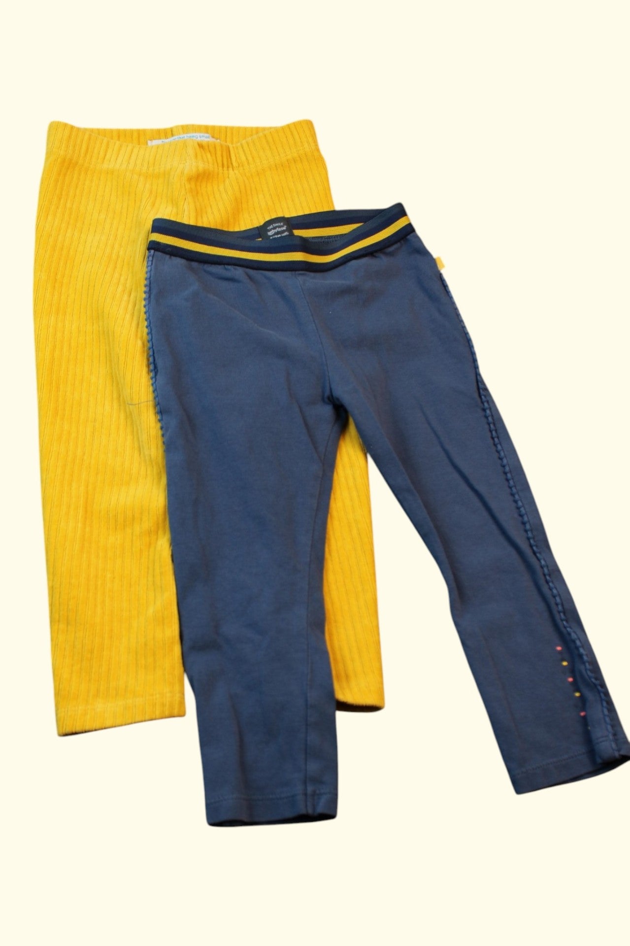 2er Kidkiddo Set Leggins 86 Gelb und Dunkelblau