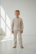 Bonpoint/ Leevje 2er Kidkiddo Set 104 Beige mit weißen Streifen