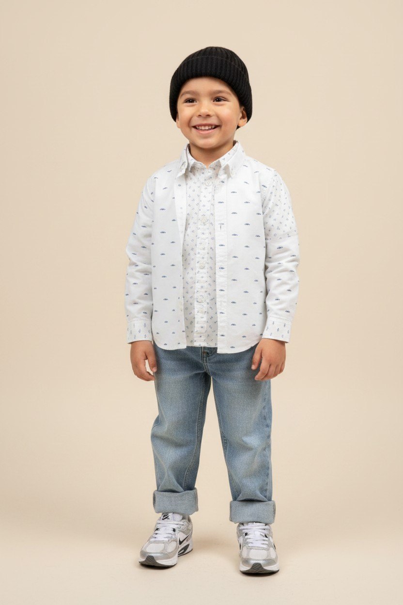 United Colors of Benetton 2er Kidkiddo Set 86 Weiß mit blauen Mustern