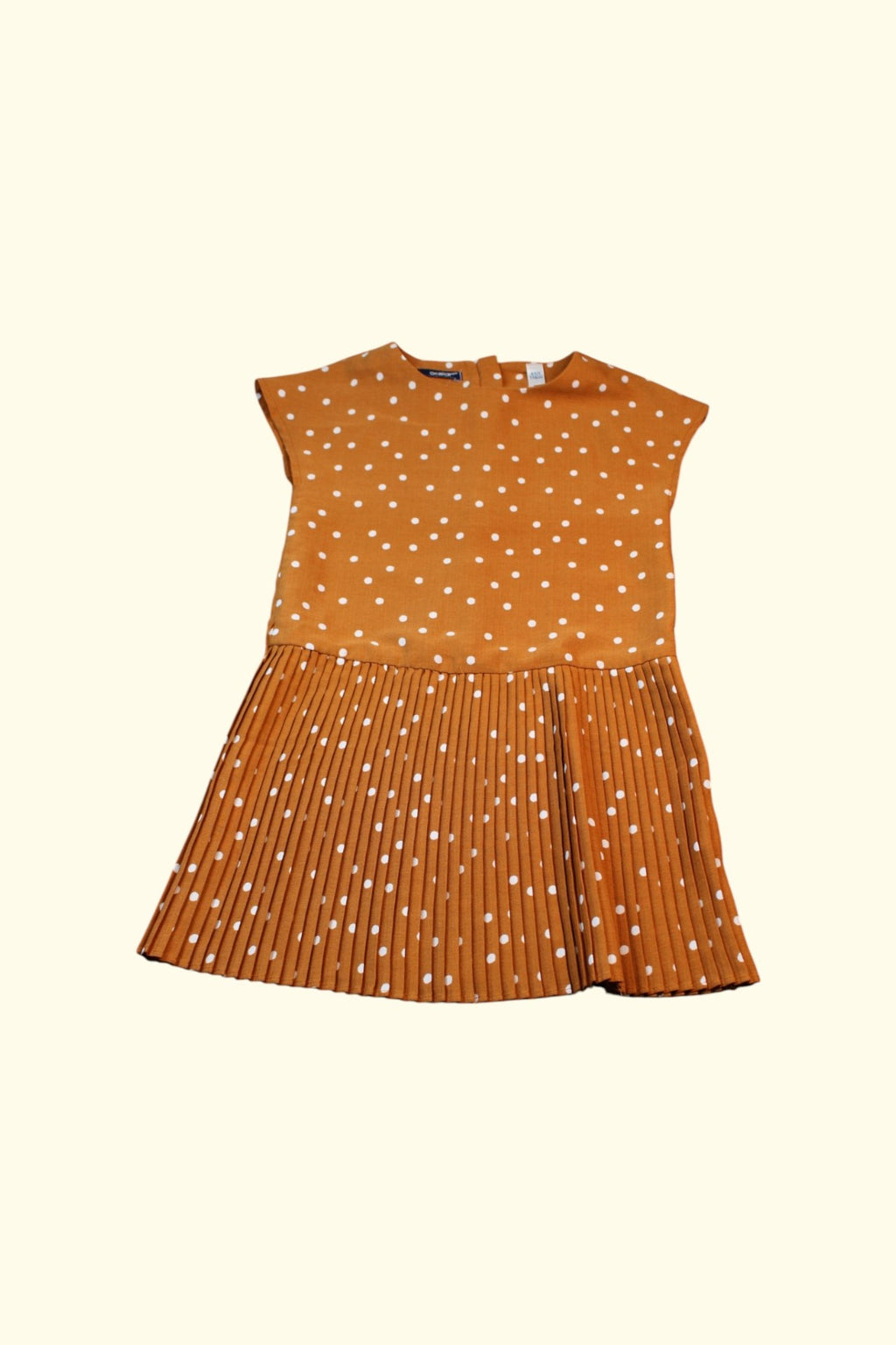 Okaidi Kleid 116 Senf mit weißen Punkten