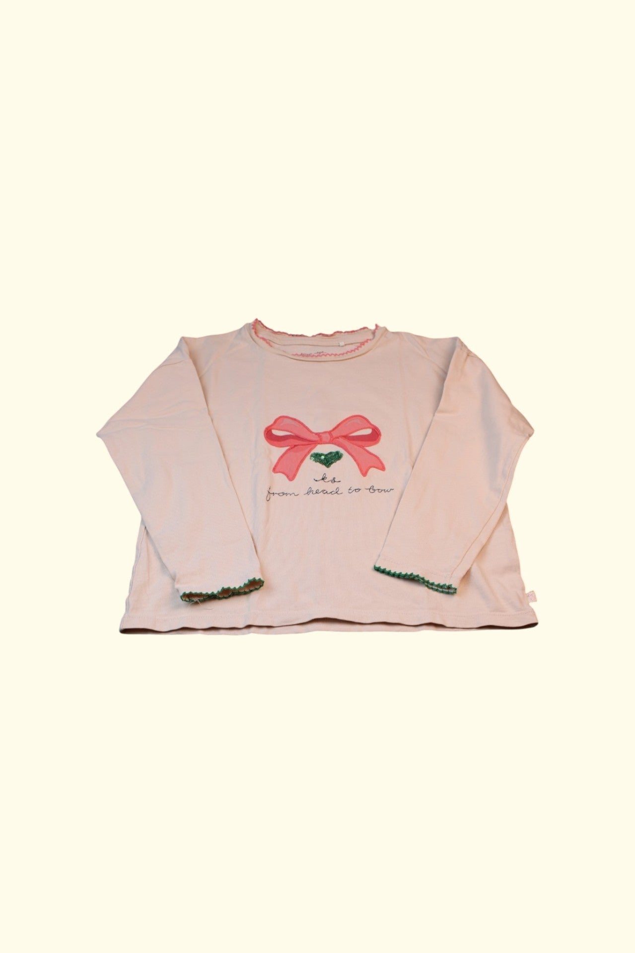 Konges Slojd Sweatshirt 110 Creme/Weiß mit rosa Akzenten