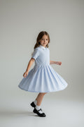 Finger Kleid 134 Hellblau