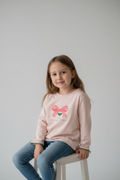 Konges Slojd Sweatshirt 110 Creme/Weiß mit rosa Akzenten