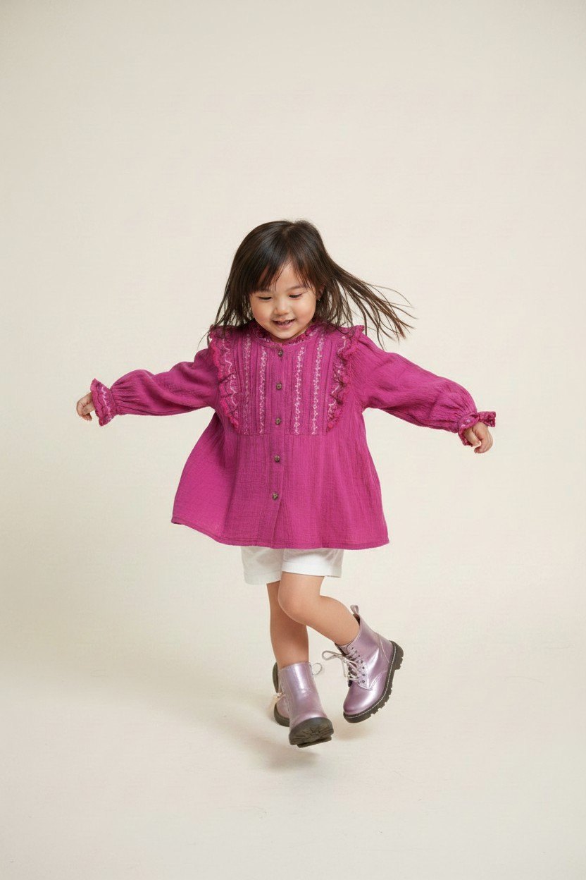 Monoprix Kids Bluse 116 Fuchsia