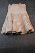 Leevje Kleid Beige mit weißen Streifen