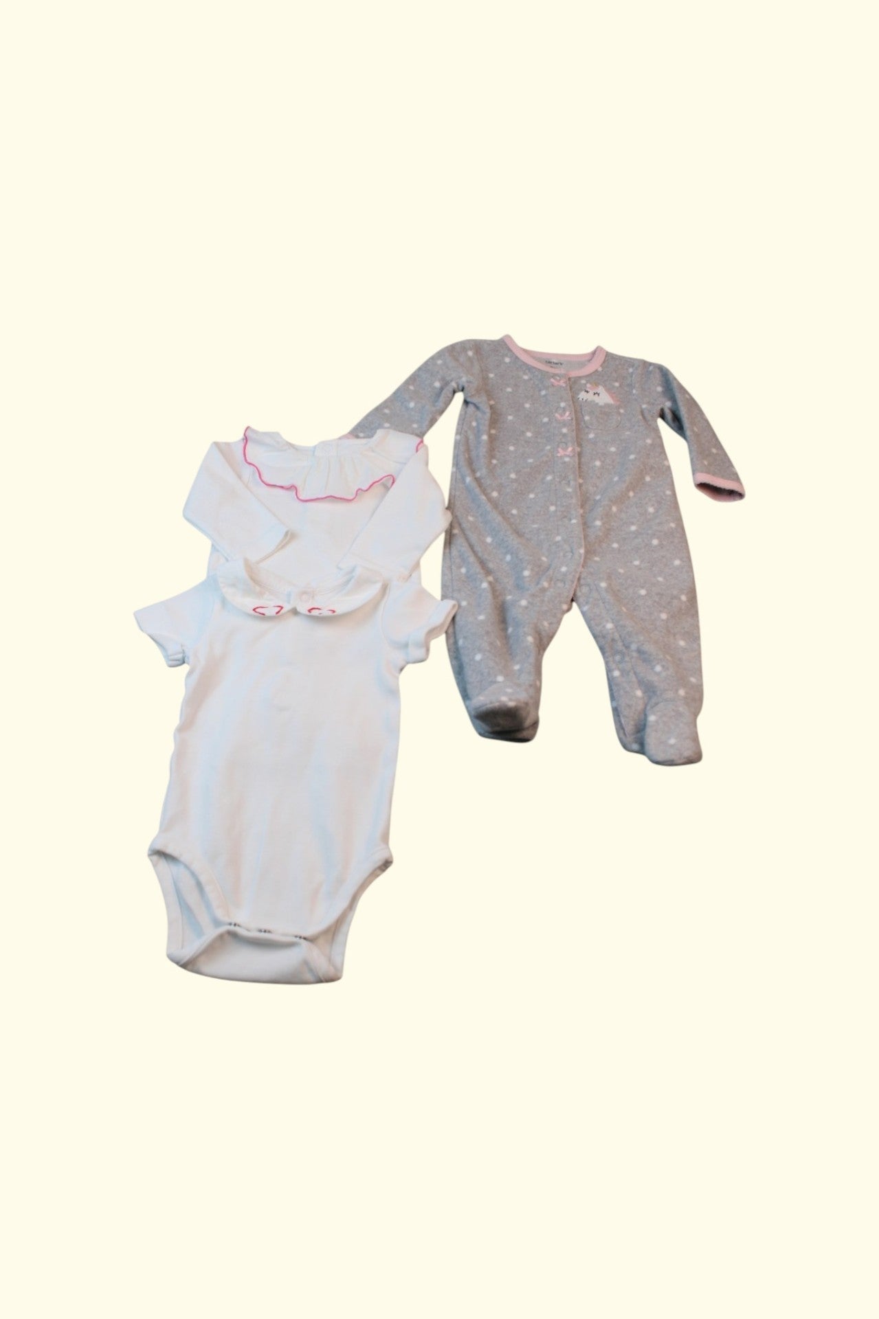 Jacadi 3er Kidkiddo Set 60 Weiß, Grau mit Rosa Akzenten