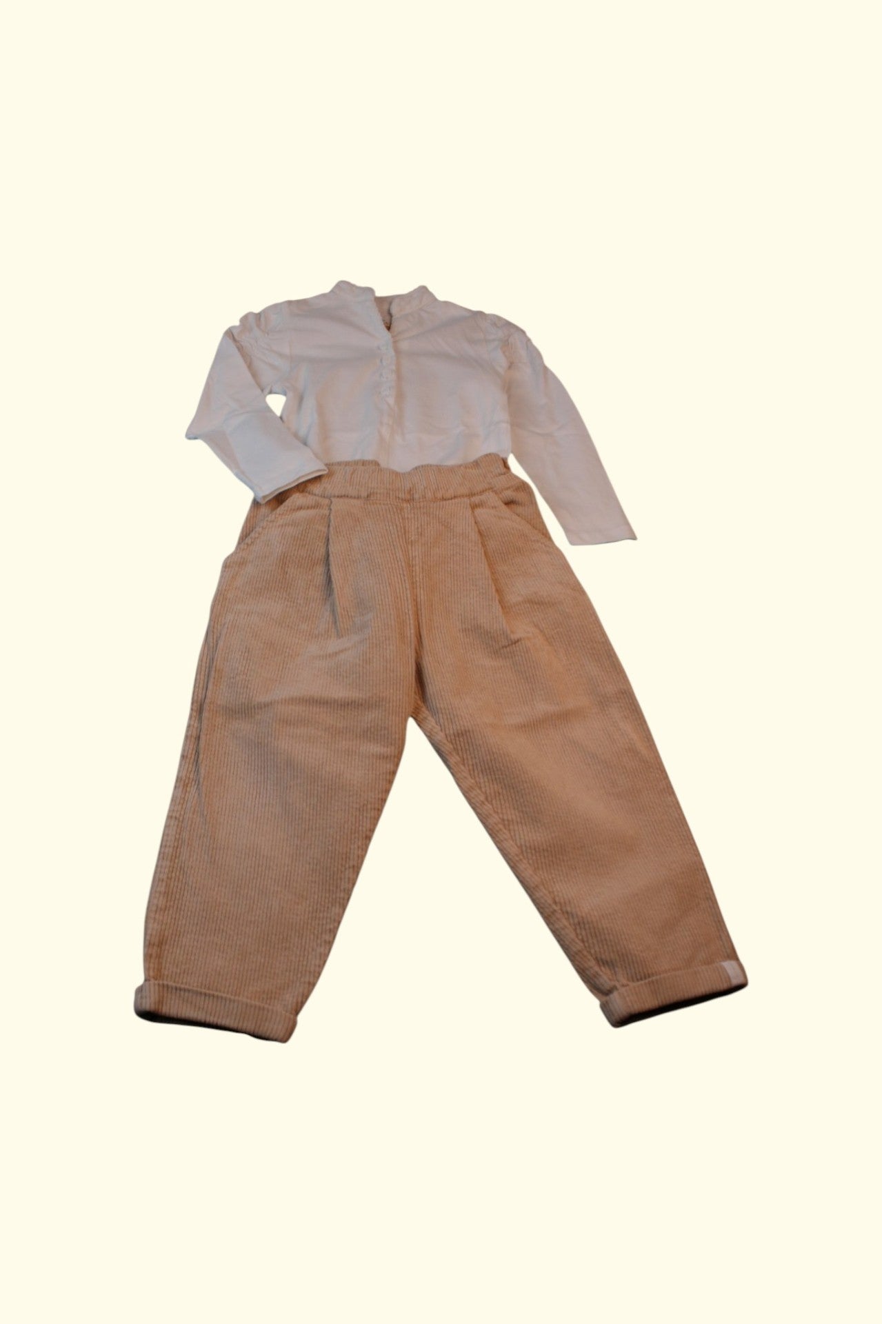 Leevje 2er Kidkiddo Set 98 Beige, Weiß