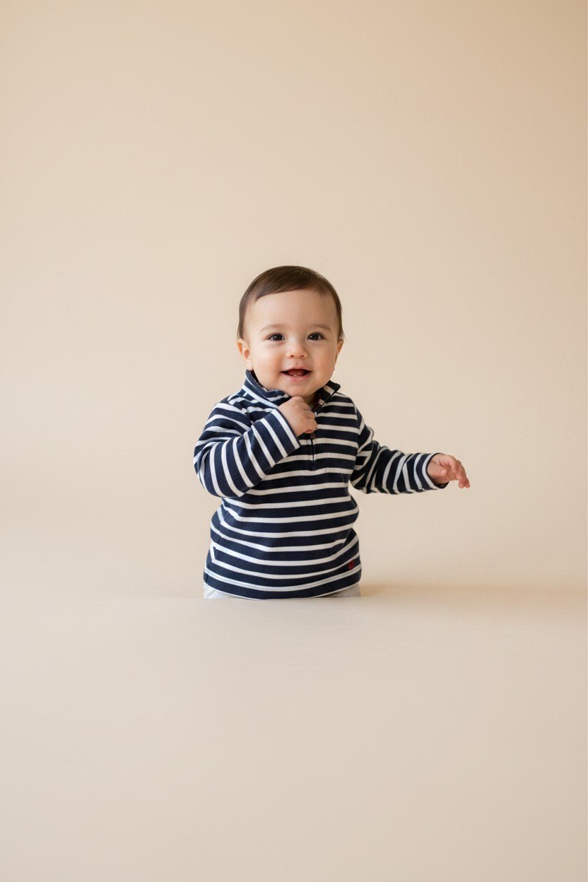 Petit Bateau Pullover 68 Marineblau, Weiß