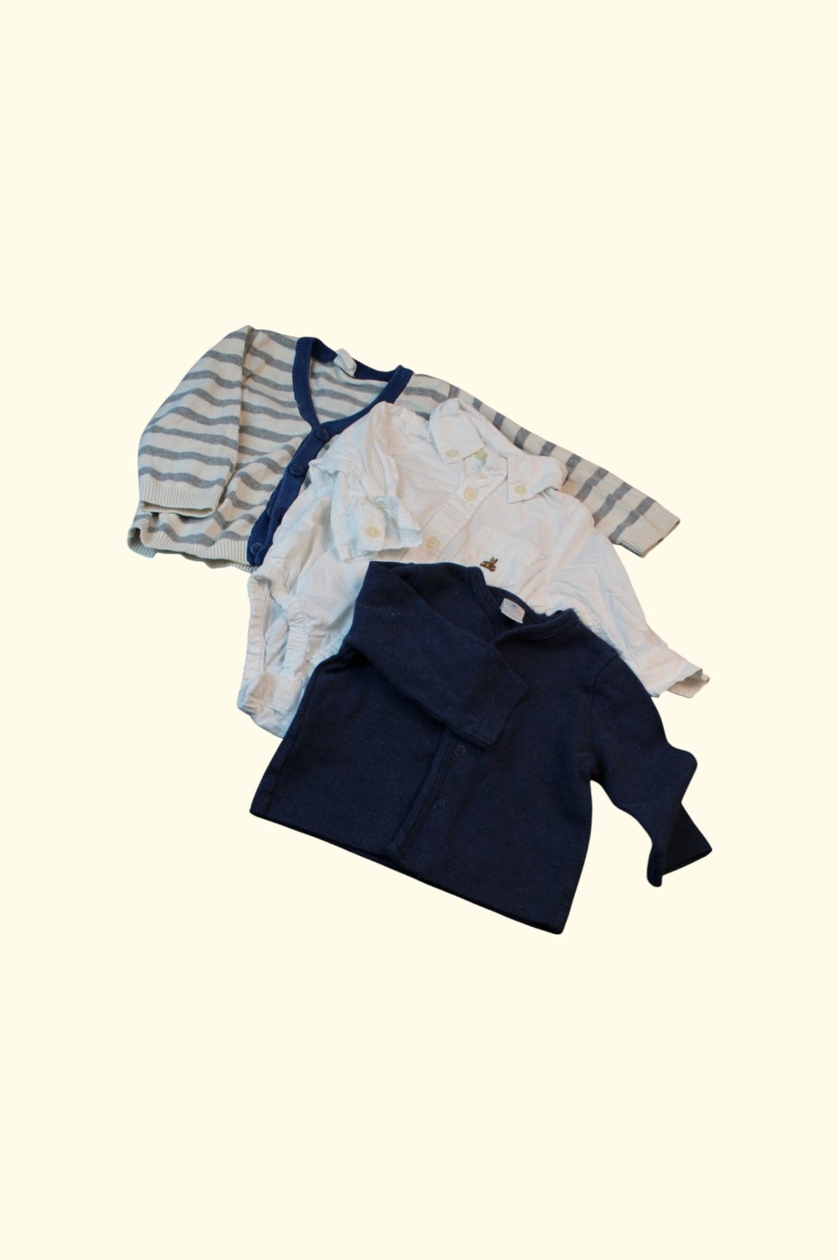 3er Kidkiddo Set 58 Blau, Weiß, Grau