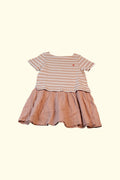 Petit Bateau Kleid 98 Beige-weiß gestreift