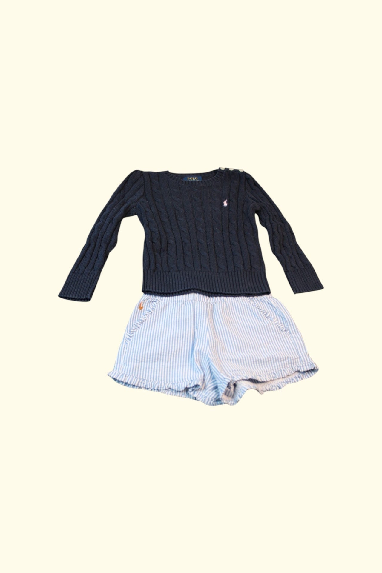 Polo Ralph Lauren 2er Kidkiddo Set 98 Dunkelblau und Weiß