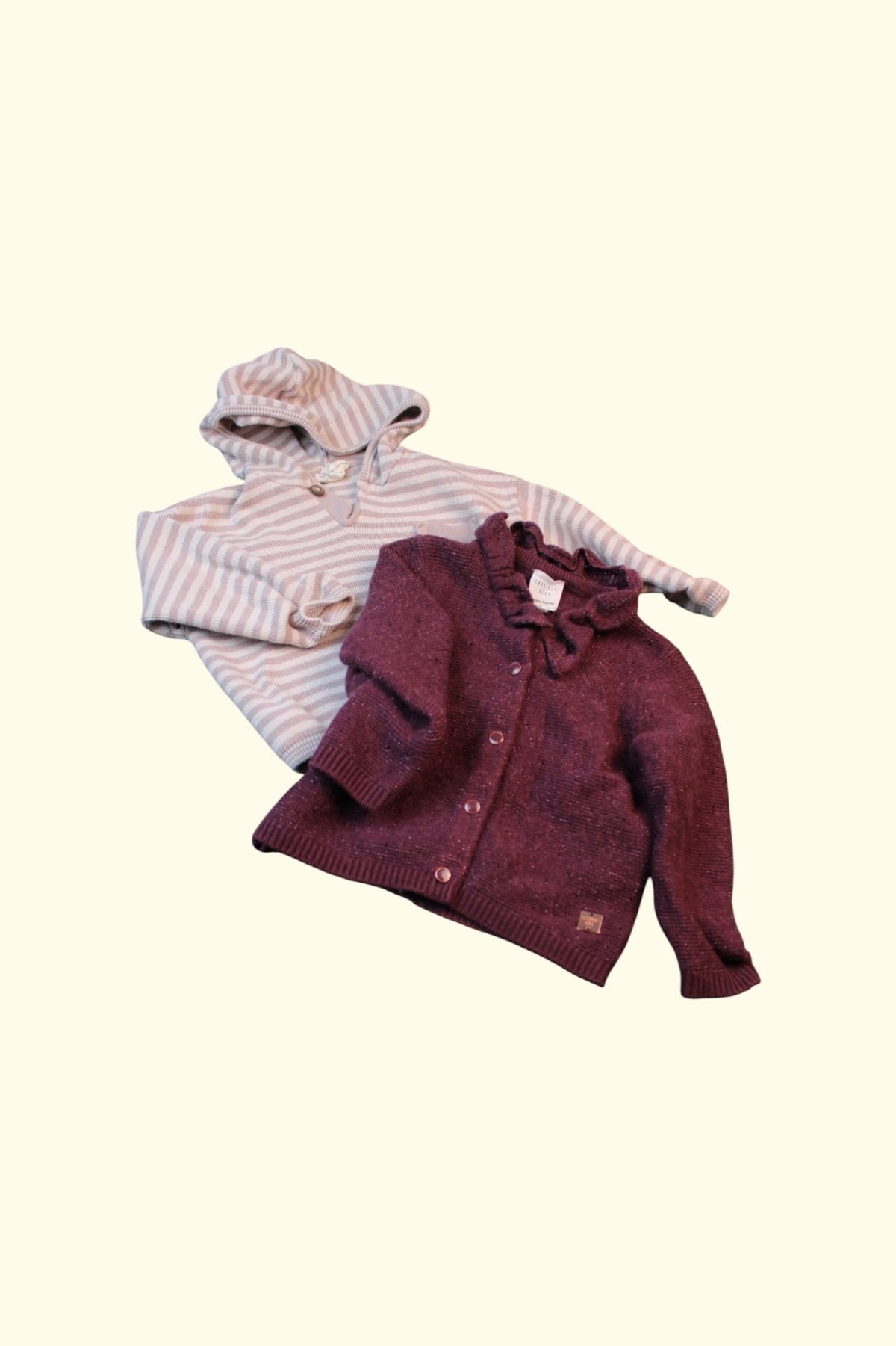 2er Kidkiddo Set 76 Beige-Rosa, Weinrot