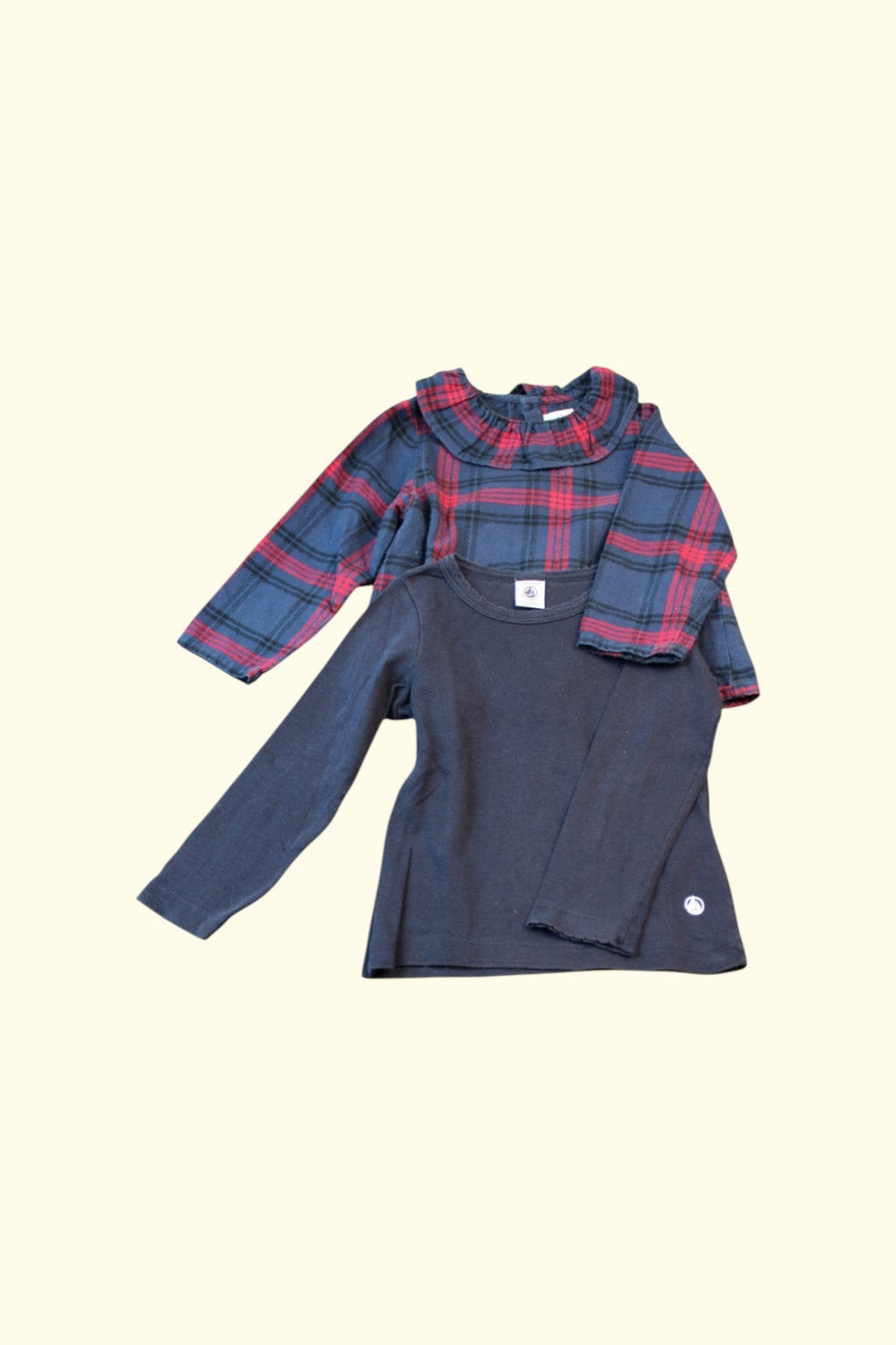 Petit Bateau 2er Kidkiddo Set 86 Dunkelblau rot,