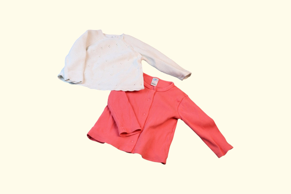 2er Kidkiddo Set 62 Weiß und Koralle