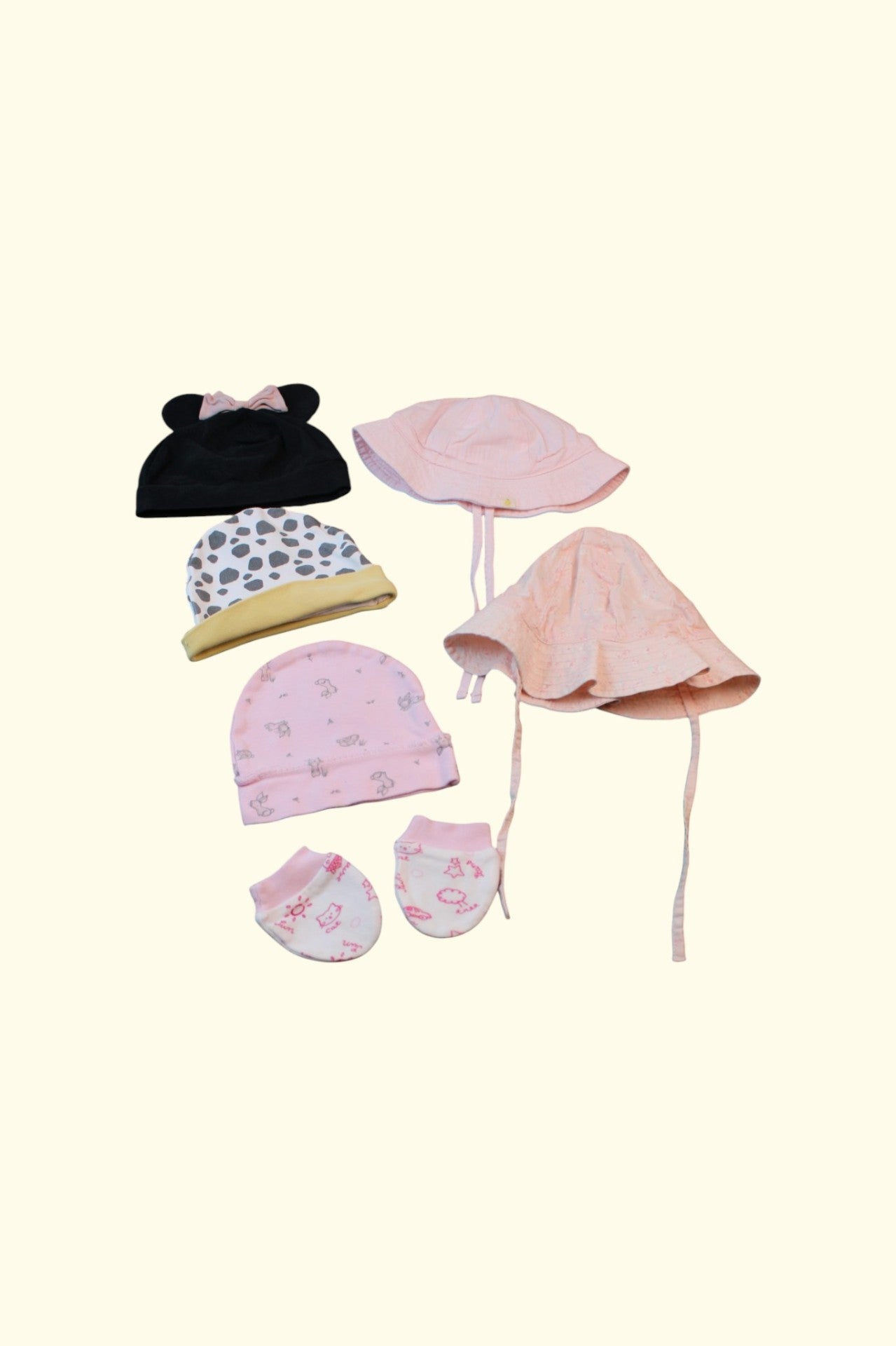 7er Kidkiddo Set 0-6 Monate Pink, Schwarz, Weiß, Gelb, Grau
