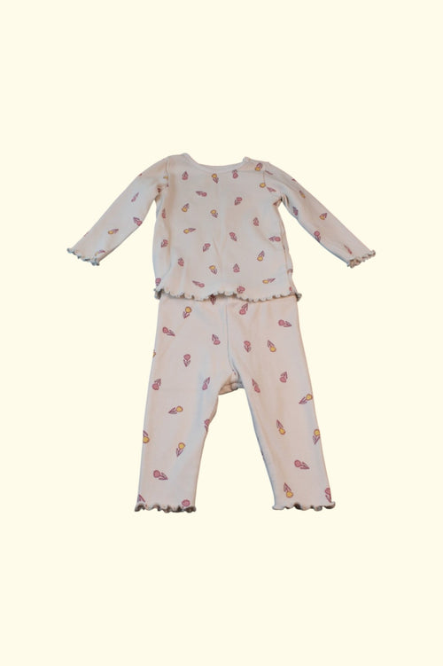  2er Kidkiddo Set 62 Creme mit bunten Mustern