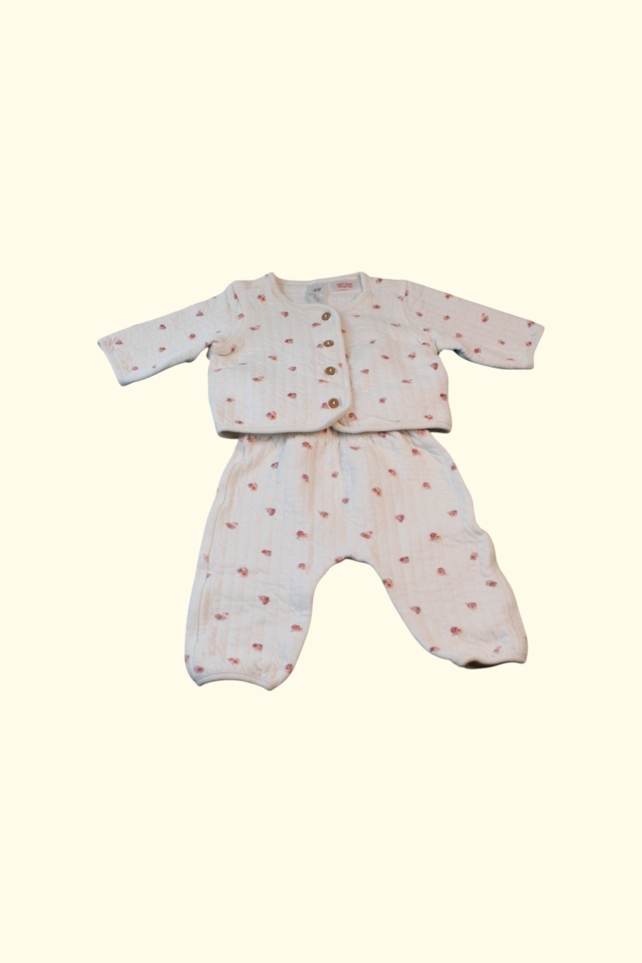 5er Kidkiddo Set 58 Cremeweiß mit rosa Blümchen