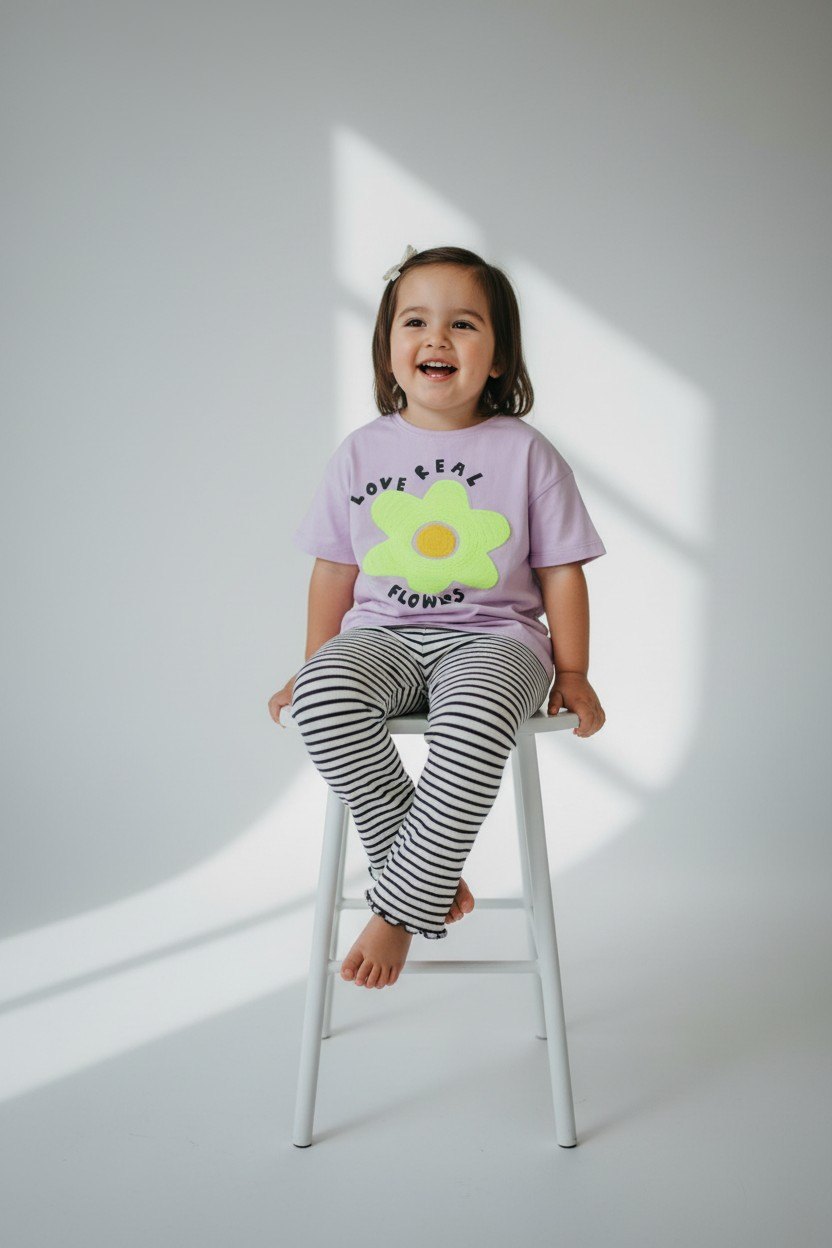 Second Chance 2er Kidkiddo Set 98 Lila, Schwarz-Weiß