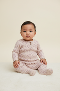  2er Kidkiddo Set 58 Beige mit lila Blumen