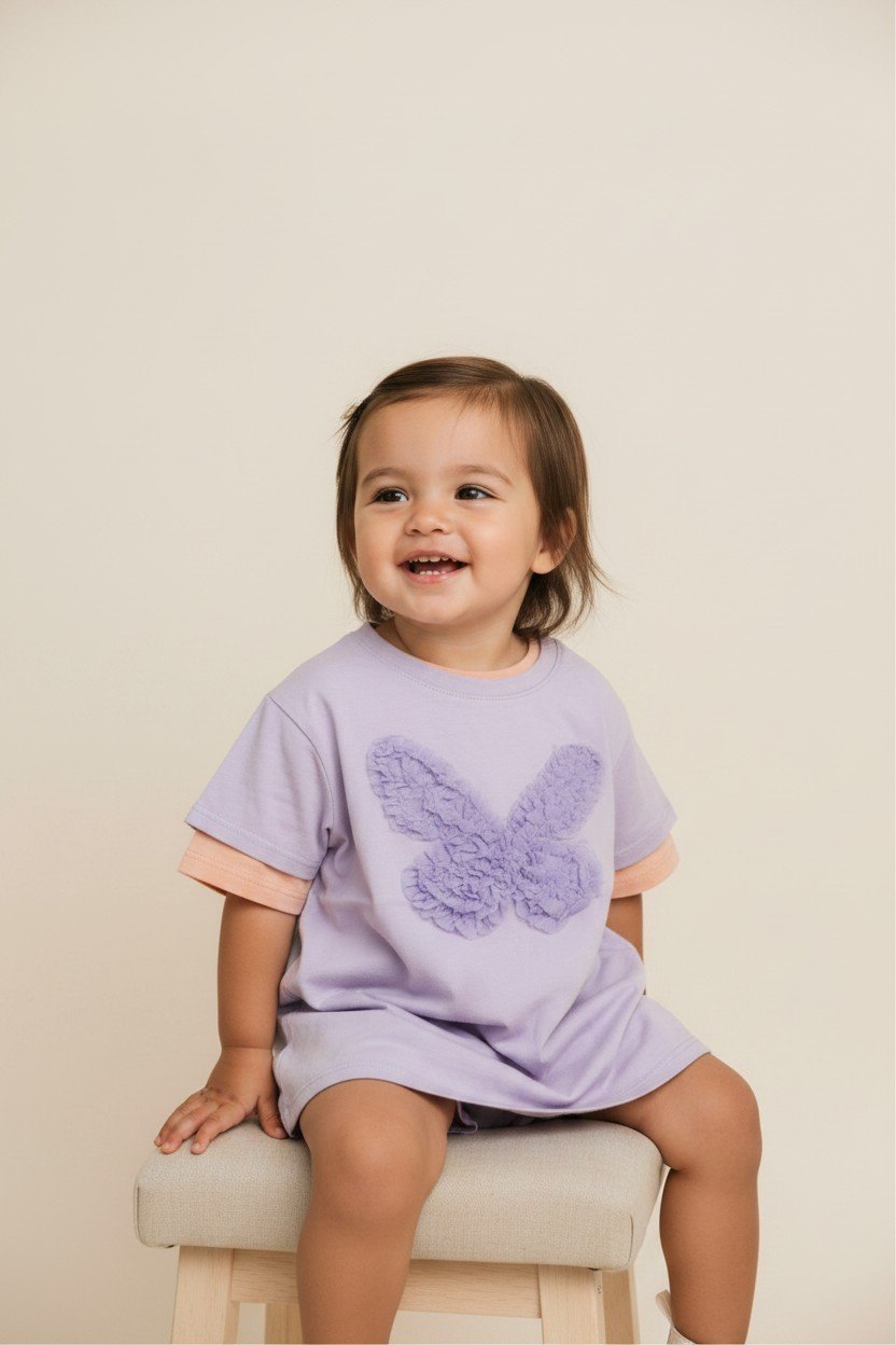  3er Kidkiddo Set 98 Flieder/ Lila, Rosa, Lachs