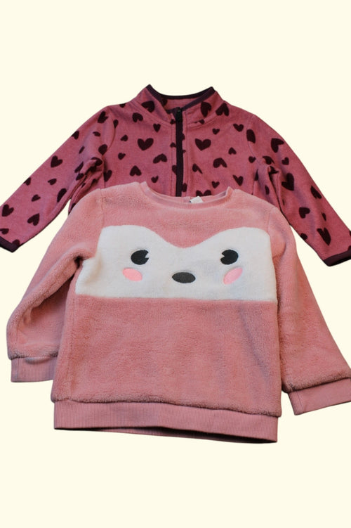  2er Kidkiddo Set 86 Rosa, Dunkelrot