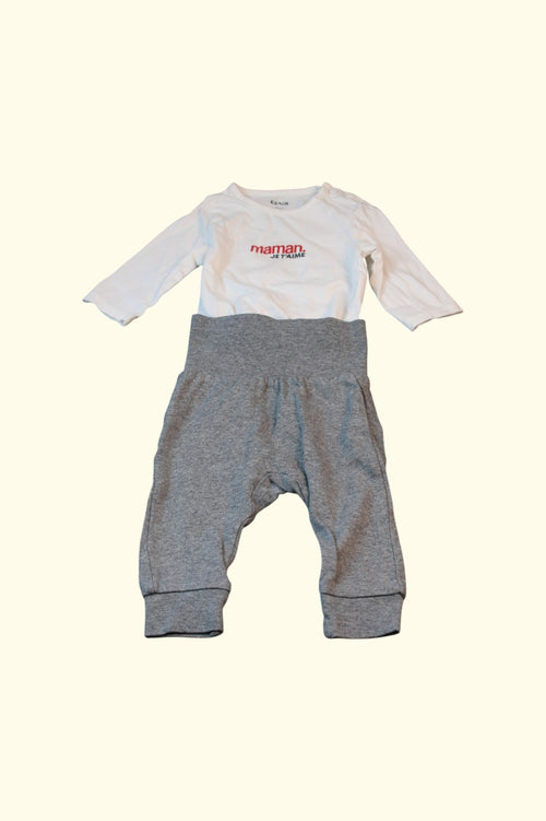 2er Kidkiddo Set 58 Weiß, Grau