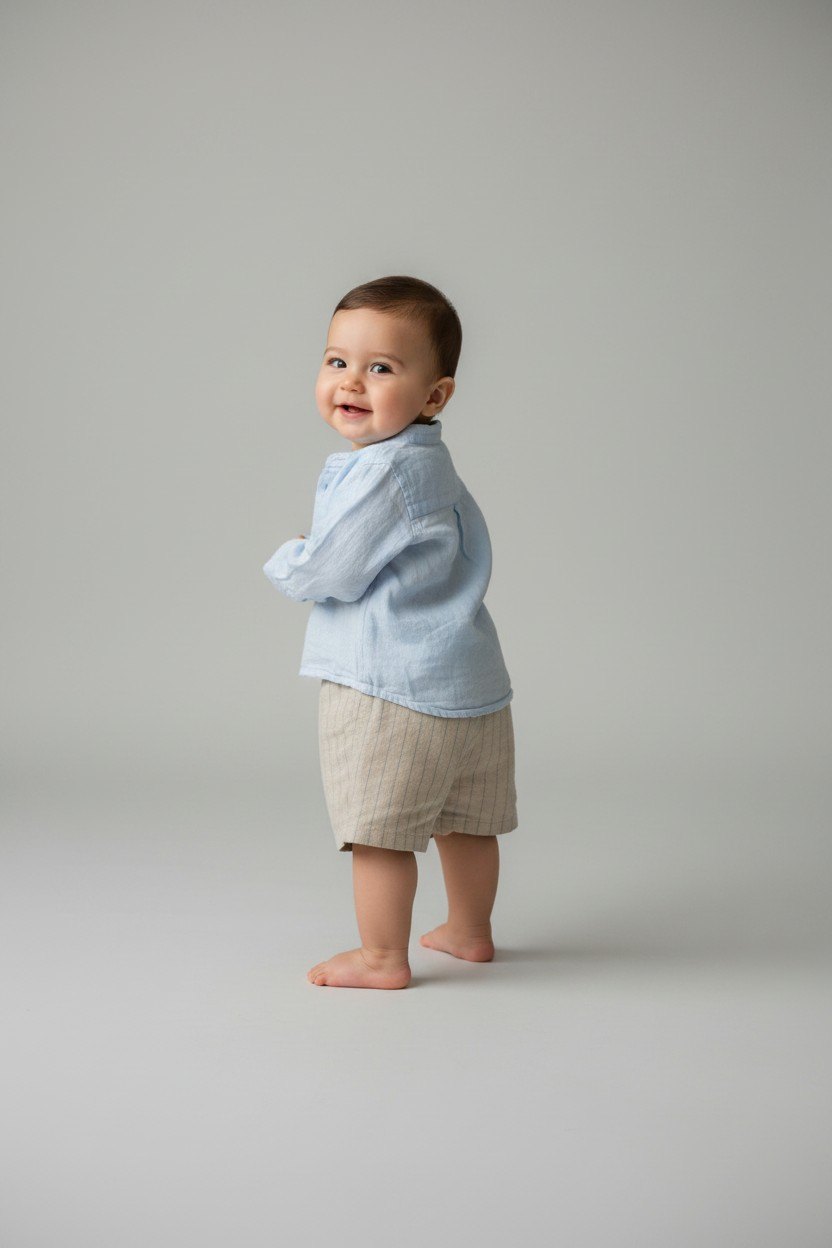  2er Kidkiddo Set 76 Beige mit Streifen