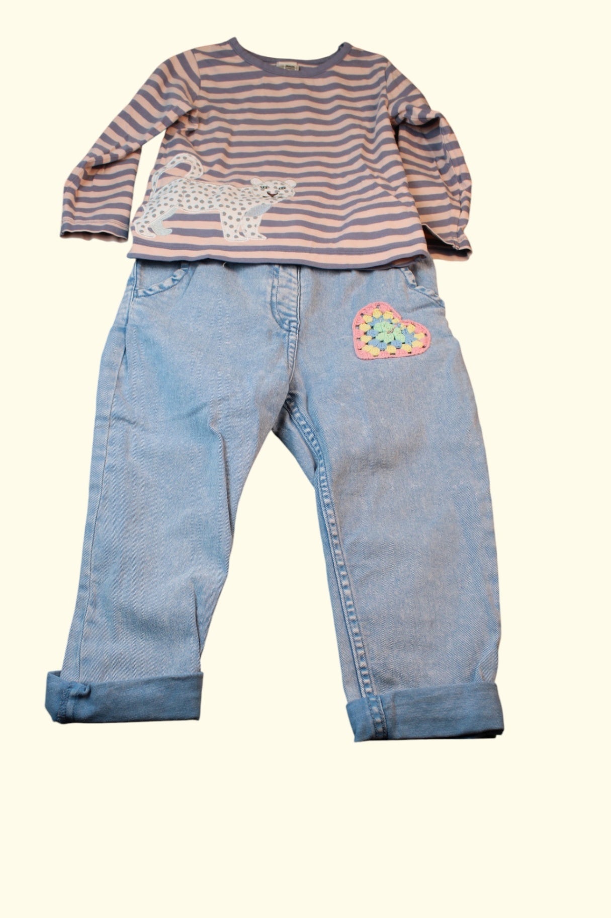 2er Kidkiddo Set 98 Multicolor (Grau, Rosa, Weiß, Blau)