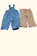 2er Kidkiddo Set 74 Blau, Braun Karo