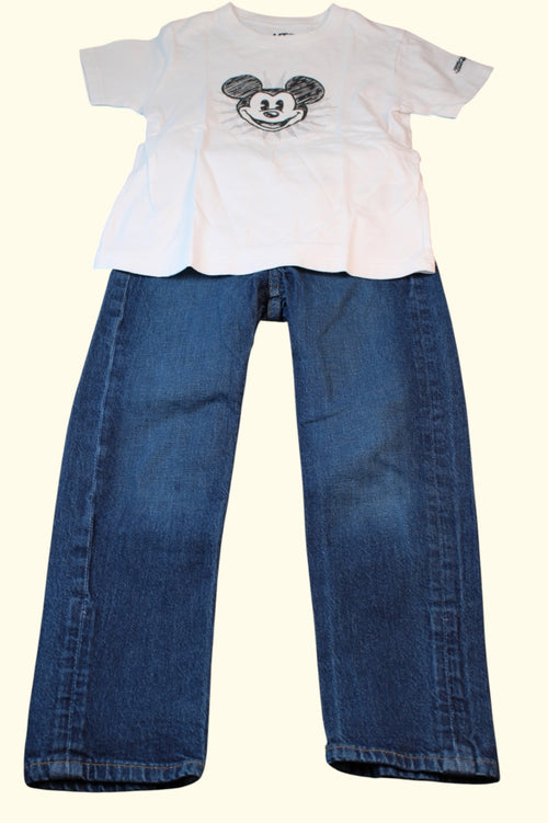 2er Kidkiddo Set 116 Weiß, Blau
