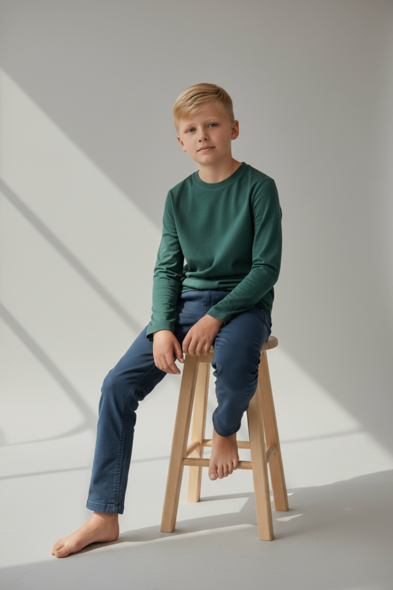 2er Kidkiddo Set 116 Grün, Dunkelblau