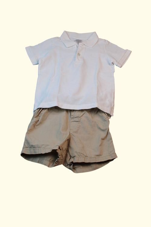  2er Kidkiddo Set 80 Beige, Weiß